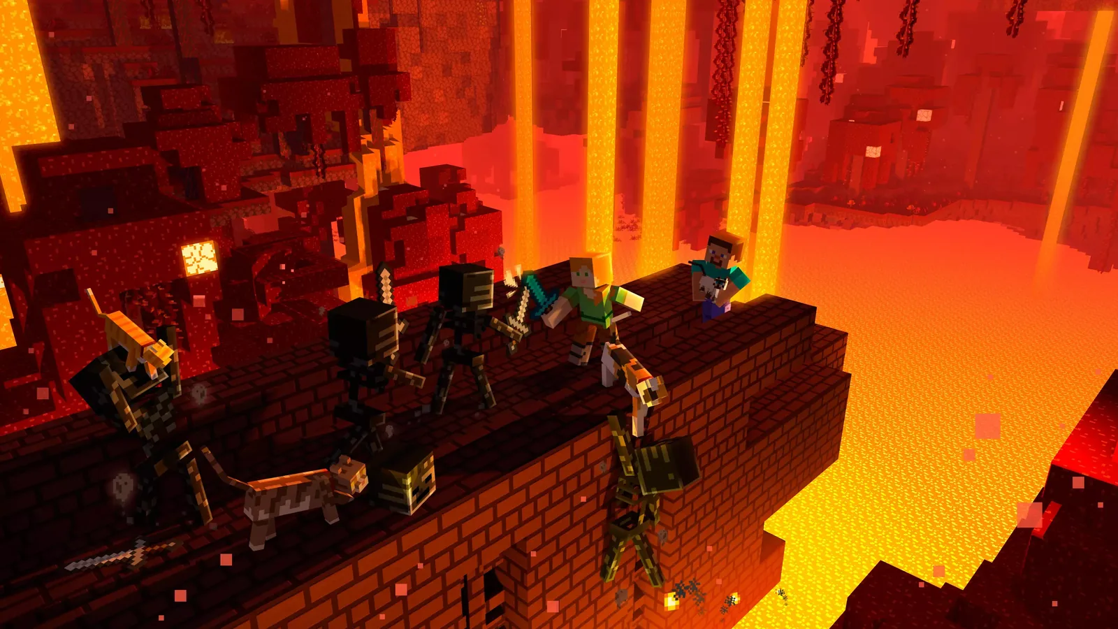 The darkened skies heralding the Wither Skeleton storm.